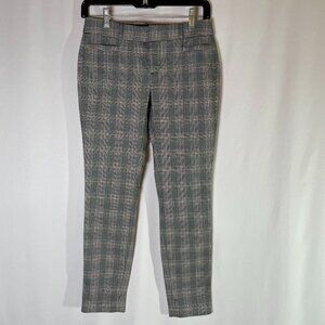 NWT Banana Republic Sloan Pant Grey Yellow Plaid Stretch Size 00P